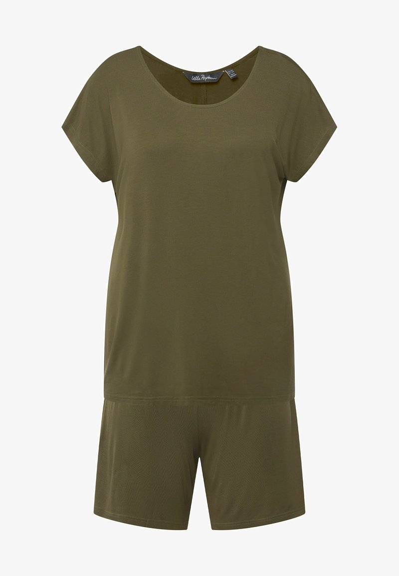 Ulla Popken MANCHES COURTES PAPILLON DÉCOLLETÉ RON SET - Nachtwäsche Set - Vert Loden