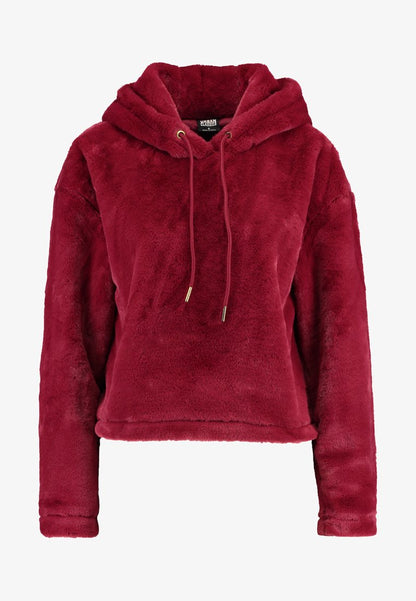 URBAN CLASSICS LADIES SHORT HOODY - Kapuzenpullover - Burgundy