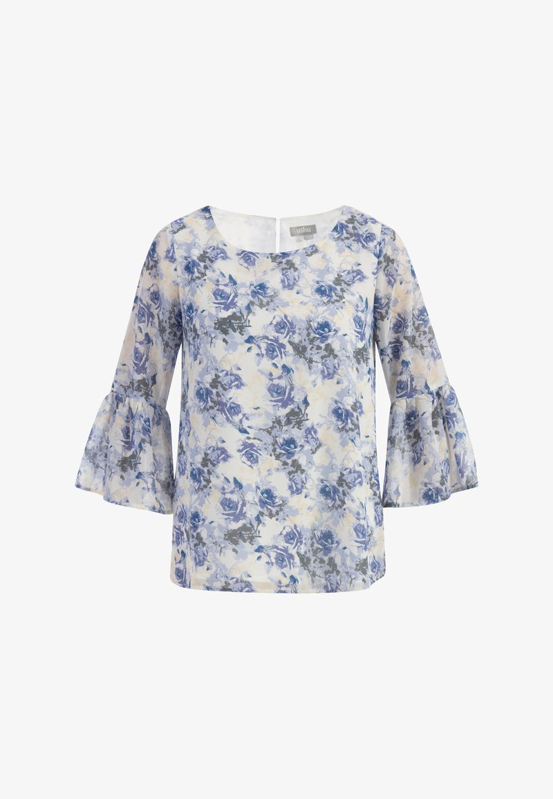 Usha Bluse - Blau Weiss