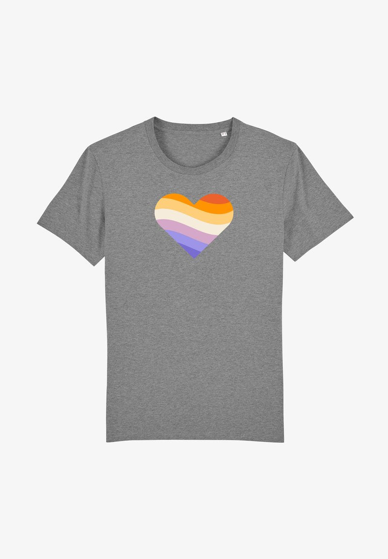  RAINBOW HEART - T-Shirt Print - Hibiscus Rose