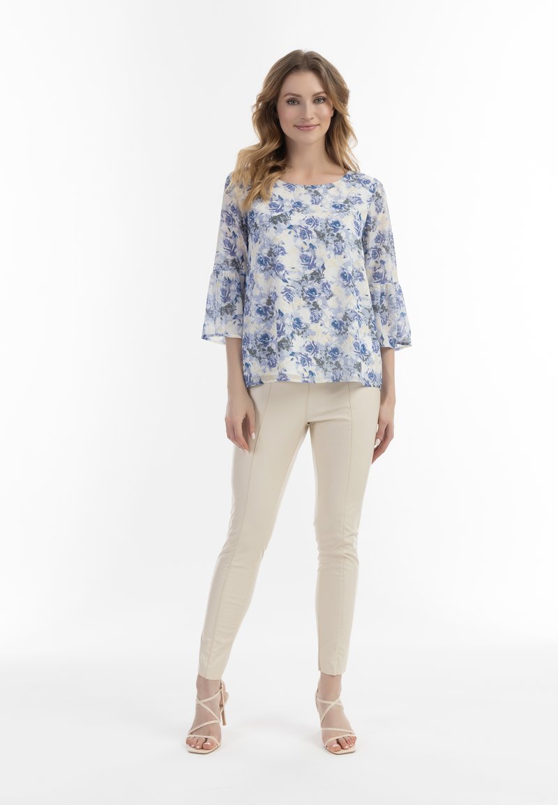 Usha Bluse - Blau Weiss