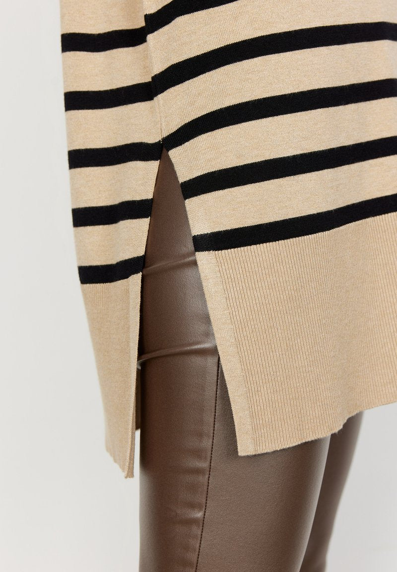 Soyaconcept SC DOLLIE STRIPE - Strickpullover - Sand Mel Combi