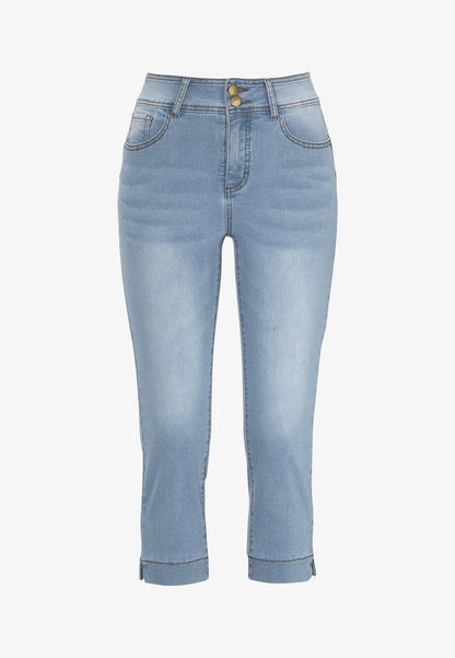  STRETCHY CROP SHAPING EFFECT - Jeans Shorts - Dark Blue