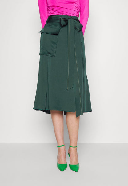 Victoria Beckham SKIRT - Faltenrock - Bottle Green