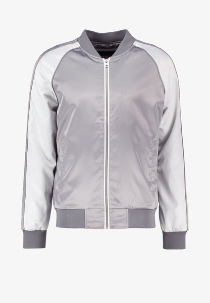 URBAN CLASSICS SOUVENIR - Bomberjacke - Silver/offwhite