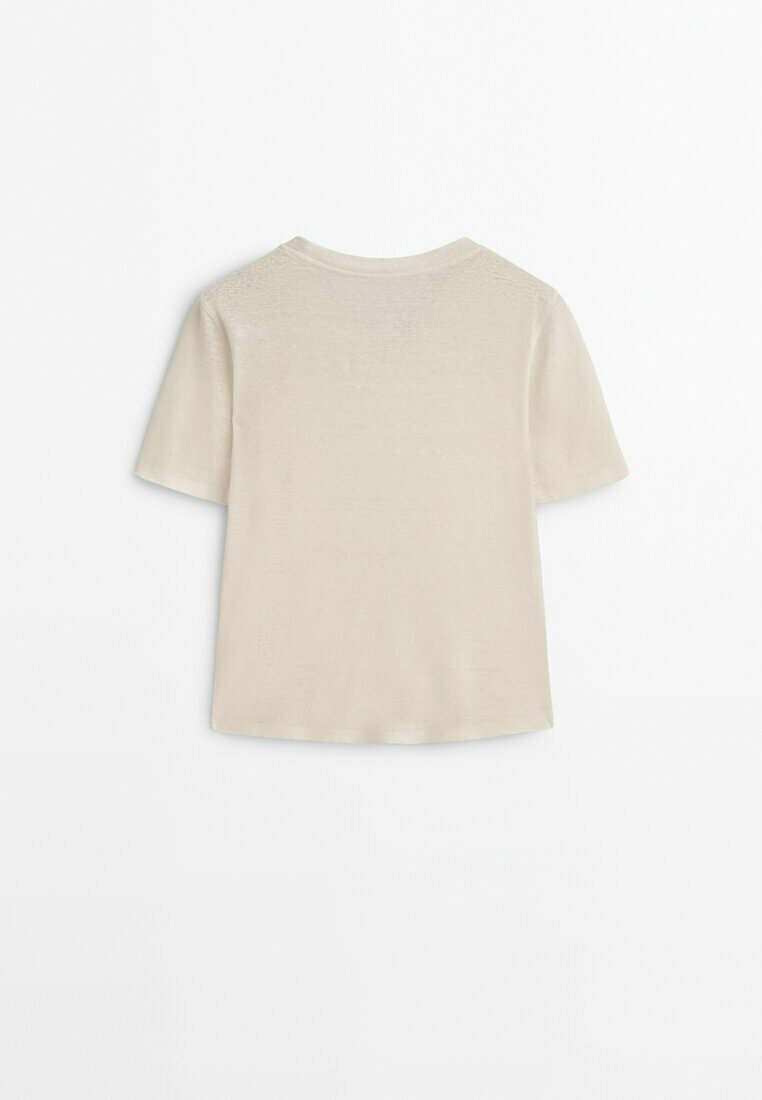 Massimo Dutti SHORT SLEEVE - T-Shirt Basic - Beige