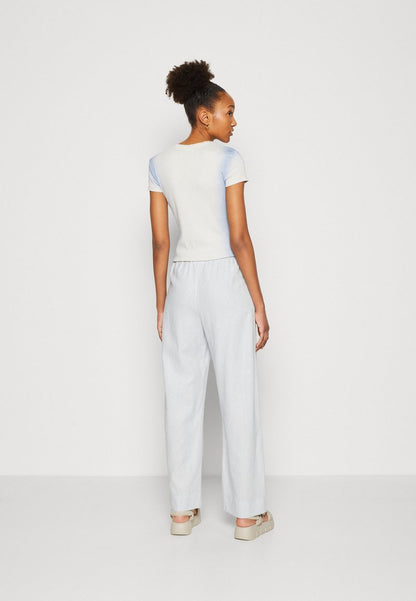 WEEKDAY MIA TROUSERS - Stoffhose - Blue Dusty Light