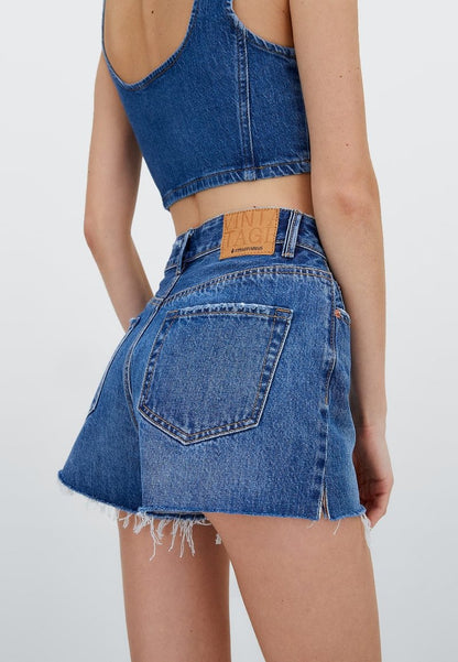 Stradivarius Jeans Shorts - Royal Blue