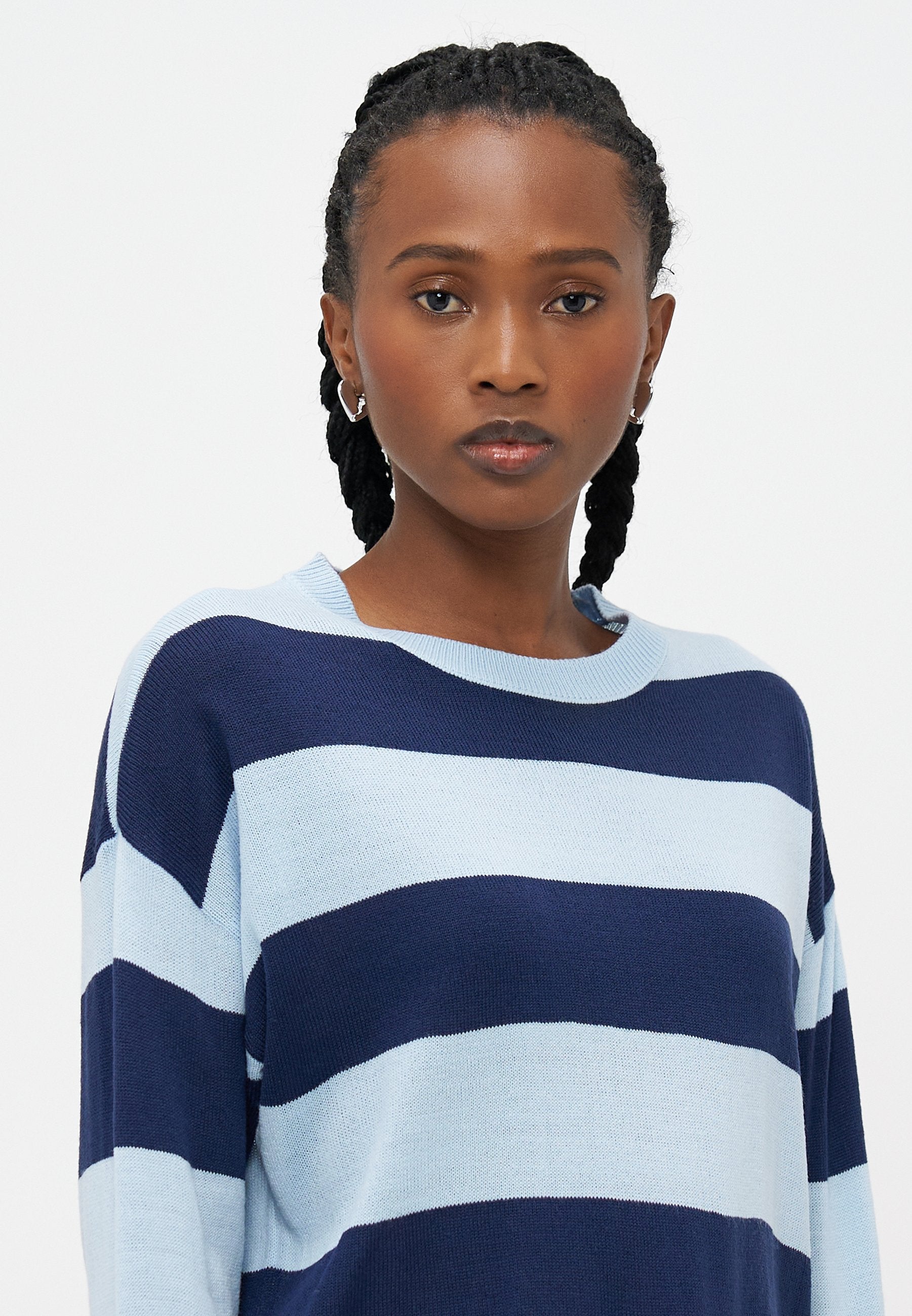 ONLY Petite ONLDERRY STRIPE O NECK - Jumper - Blue Stripes/naval Academy