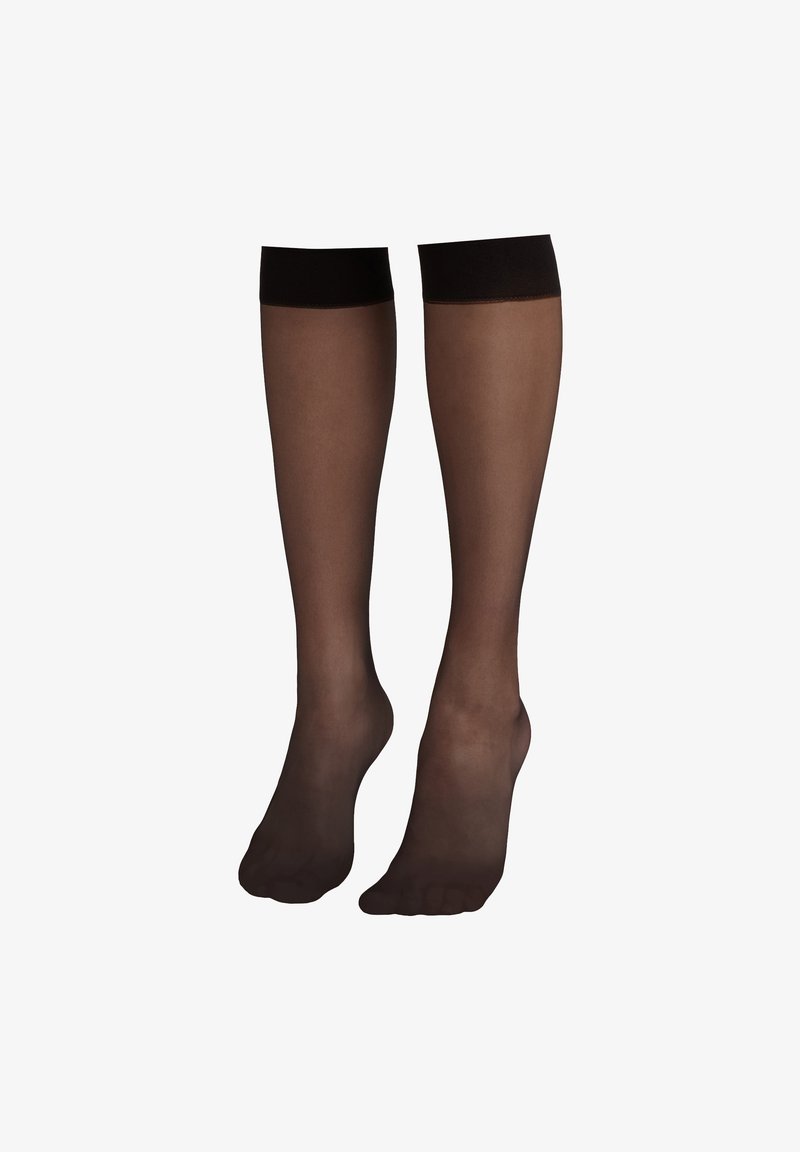 Calzedonia TRANSPARENTE KNIESTRÜMPFE 8 DENIER MIT KOMFORTBÜNDCHEN - Kniestrümpfe - Black