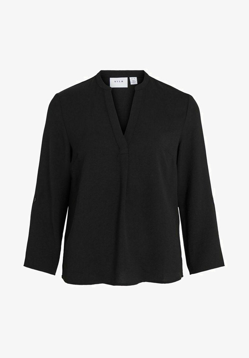 Vila MIT 3/4 ARMELN V AUSSCHNITT - Bluse - Black