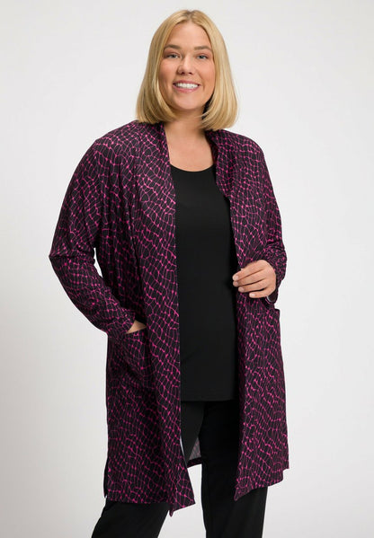 Ulla Popken MATTE GRAPHIC PRINT POCKET - Kurzmantel - Hot Pink Multi
