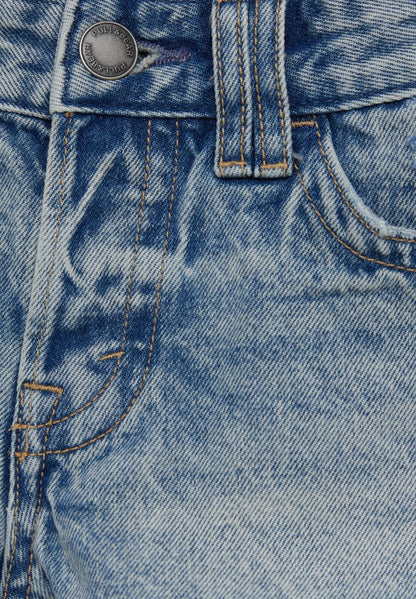 PULL & BEAR LOW WAIST - Jeans Shorts - Blue Denim