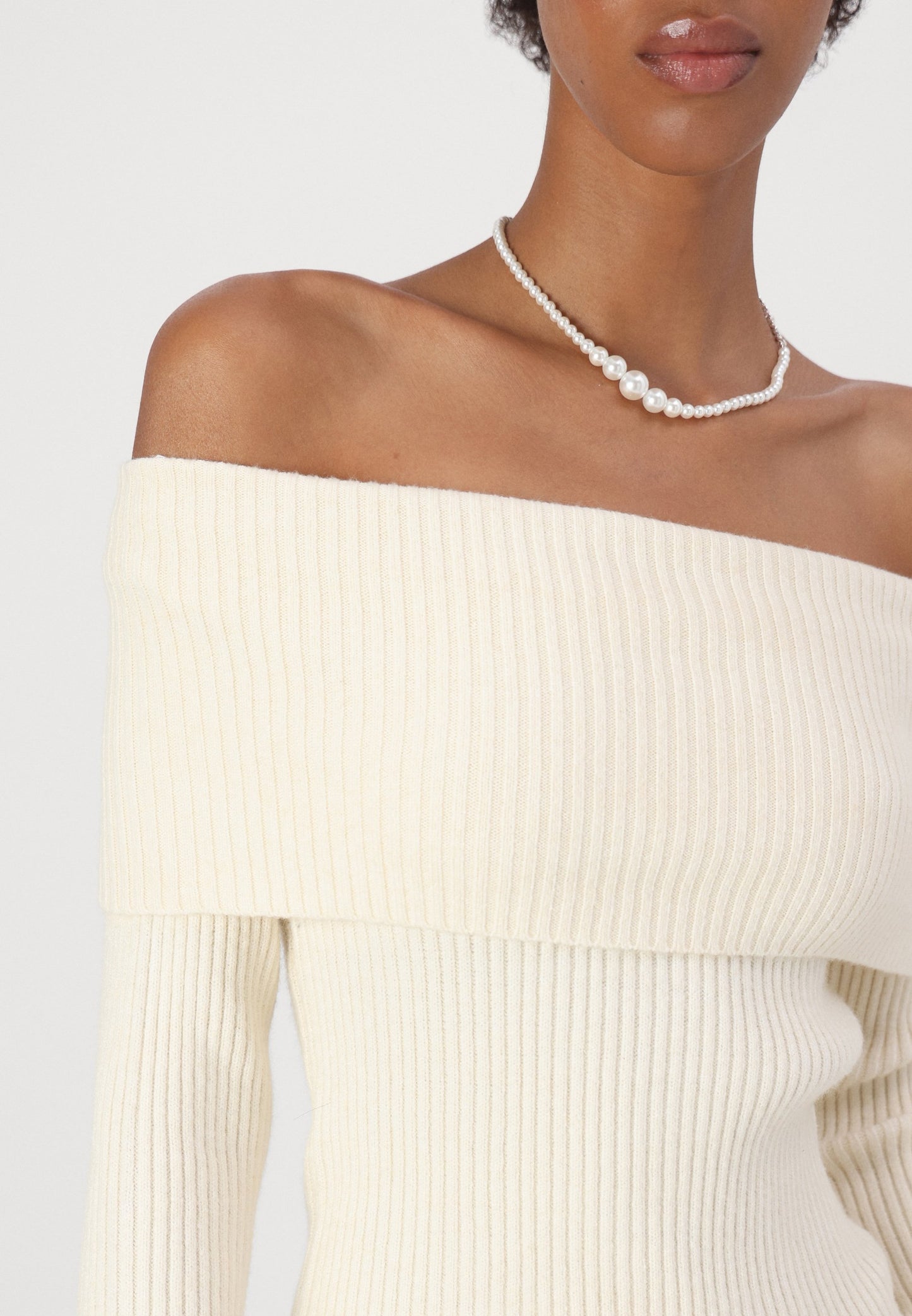 ONLY Petite ONLKATIA OFF SHOULDER - Jumper - Whitecap Gray