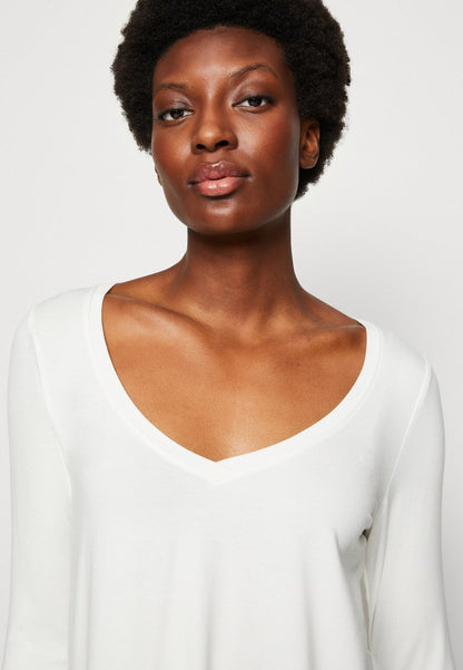 Marc O'Polo 3/4 SLEEVE V NECK - Langarmshirt - White