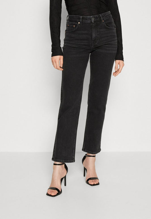 Gina Tricot STRAIGHT STRETCH - Jeans Straight Leg - Black