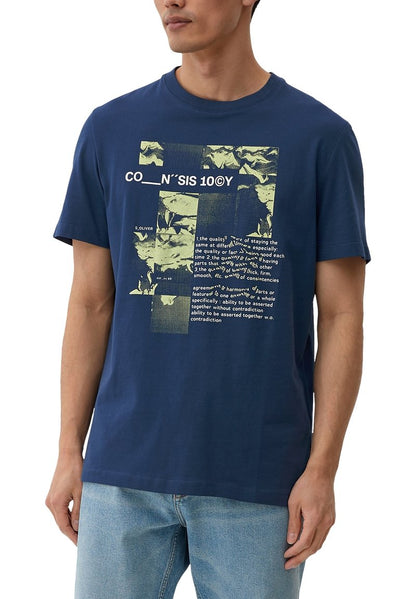 S.Oliver MIT FRONTPRINT - T-Shirt Print - Tiefblau