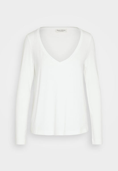 Marc O'Polo 3/4 SLEEVE V NECK - Langarmshirt - White