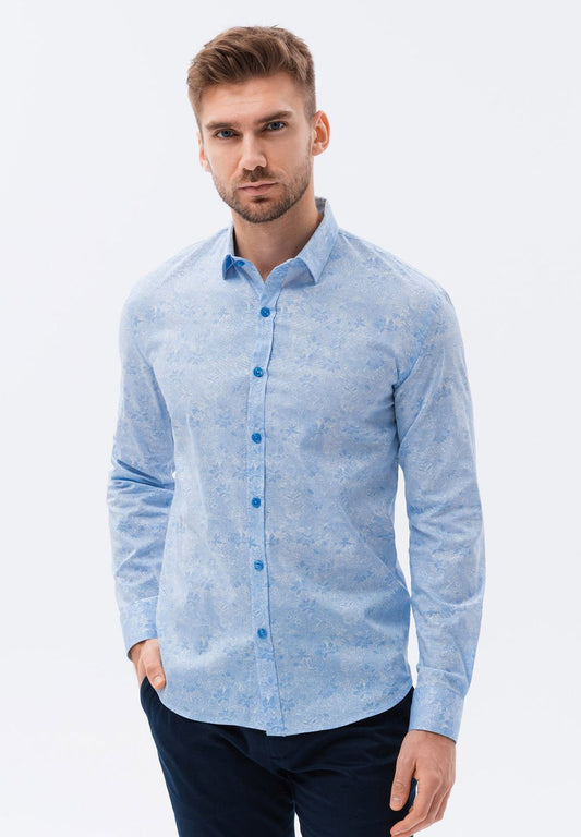  LONG SLEEVE FLORAL - Hemd - Light Blue