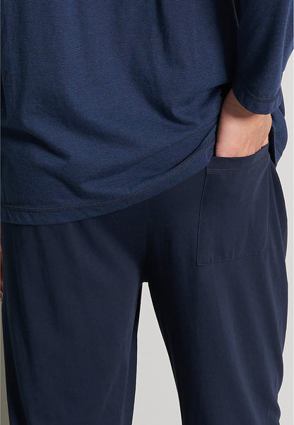  Nachtwäsche Set - Blau Dunkel Ringel