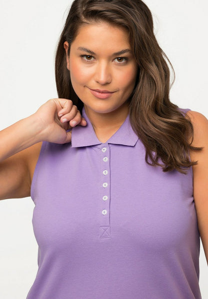 Ulla Popken REGULAR ÄRMELLOS - Poloshirt - Pale Lilac