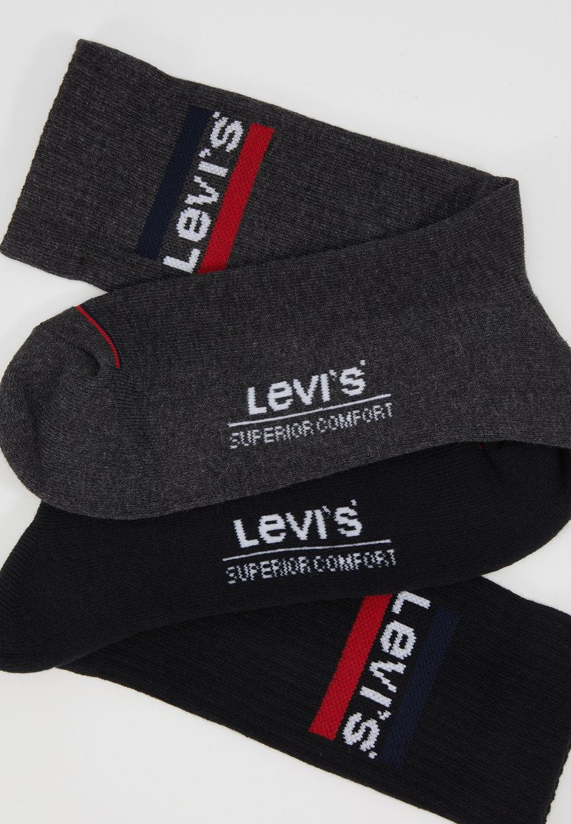  REGULAR CUT LOGO 2 PACK - Socken - Mid Grey/black