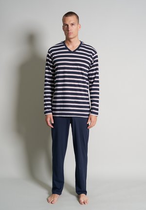  Nachtwäsche Set - Blau Dunkel Ringel