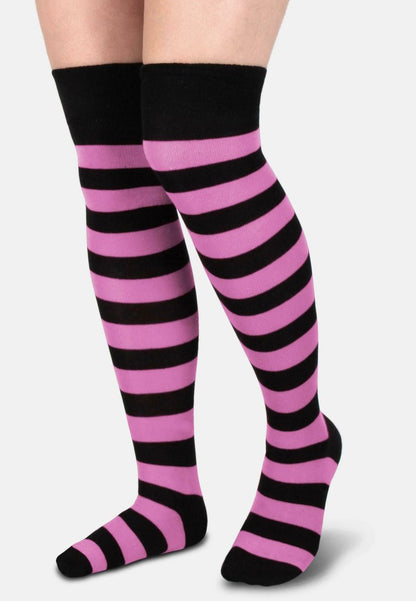  WIDESTRIPE OVERKNEES - Overkneestrümpfe - Schwarz/rosa