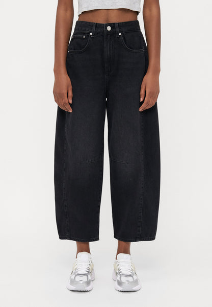 ONLY Petite ONLCHARA HORSESHOE - Wide Leg - Washed Black