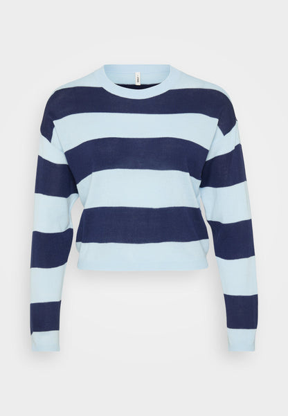 ONLY Petite ONLDERRY STRIPE O NECK - Jumper - Blue Stripes/naval Academy