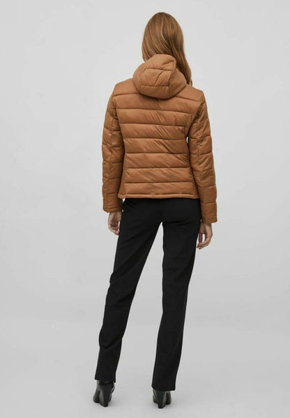 Vila VISIBIRIA NEW QUILTED HOOD JACKET - Übergangsjacke - Toasted Coconut