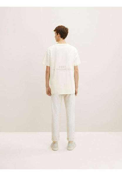 TOM TAILOR Denim MIT RÜCKENPRINT - T-Shirt Print - Soft Light Beige