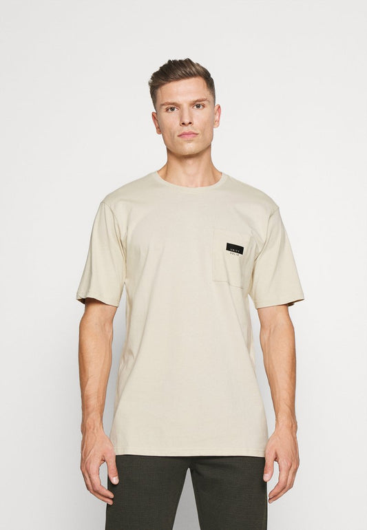 Solid SDVICENTE TEE 21106125 - T-Shirt Print - Oatmeal