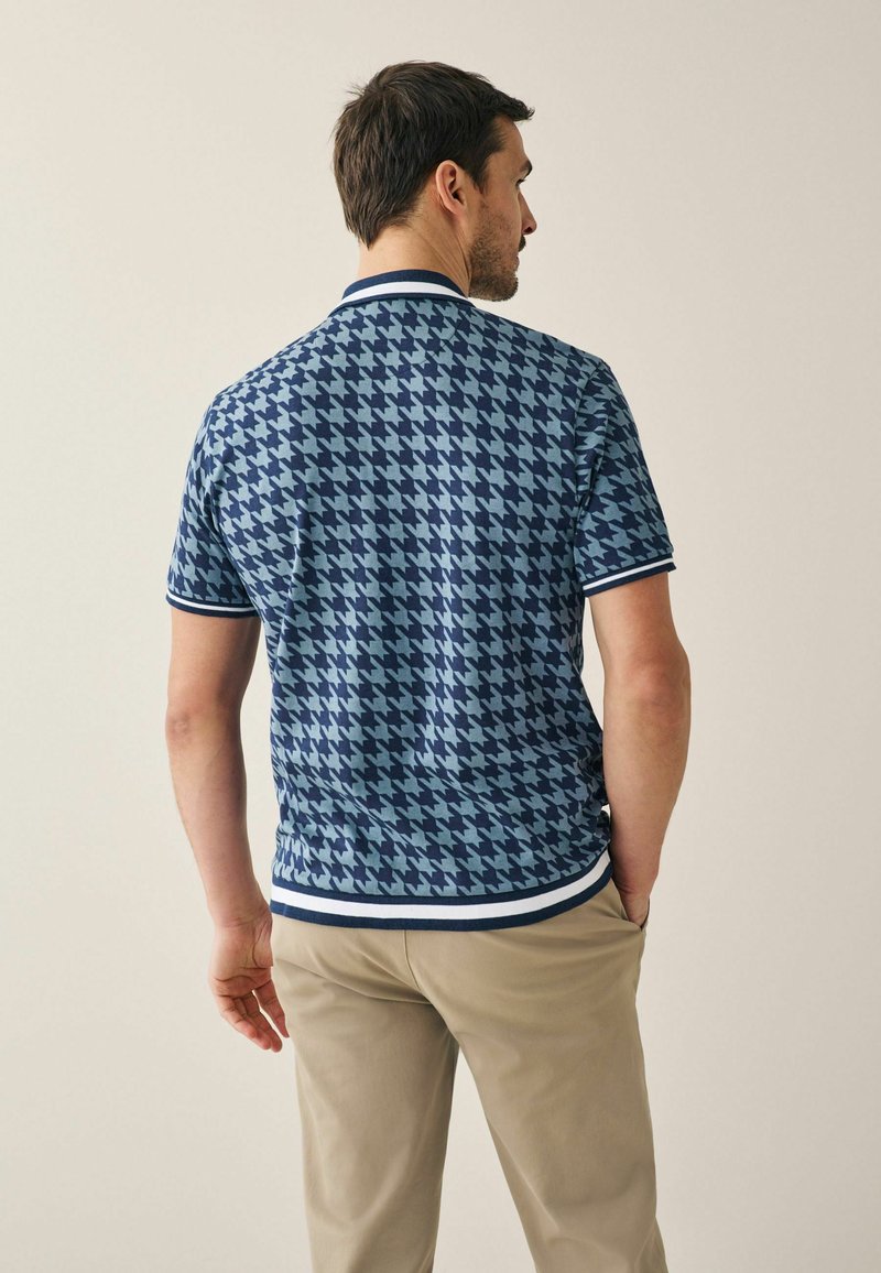 Next PRINT - Poloshirt - Blue Dogtooth