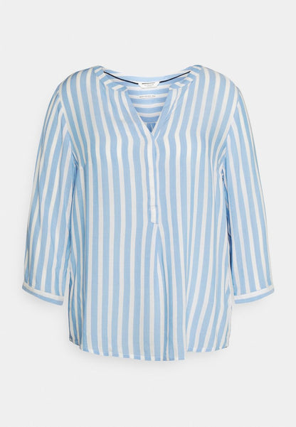 MY TRUE ME TOM TAILOR BLOUSE STRIPED - Bluse - Bleu/white