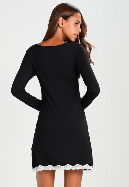 Anna Field HEIDI LONG SLEEVES VISCOSE NIGHTDRESS - Nachthemd - Black