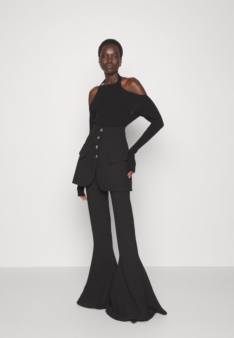 A.W.A.K.E. Mode MAXI FITTED PANTS WITH BASQUE - Stoffhose - Black