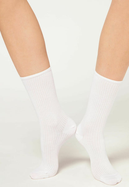 Calzedonia STREIFEN - Socken - White Rib