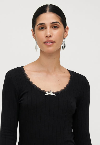 ONLY Petite ONLLAIKA U NECK - Long Sleeved Top - Black