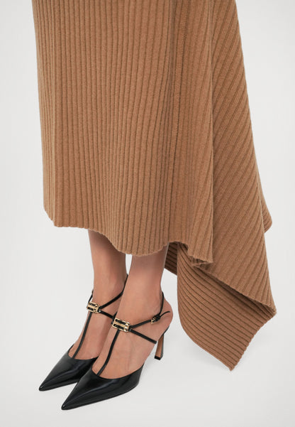 Victoria Beckham DRAPED SLEEVELESS DRESS - Jumper Dress - Dark Caramel