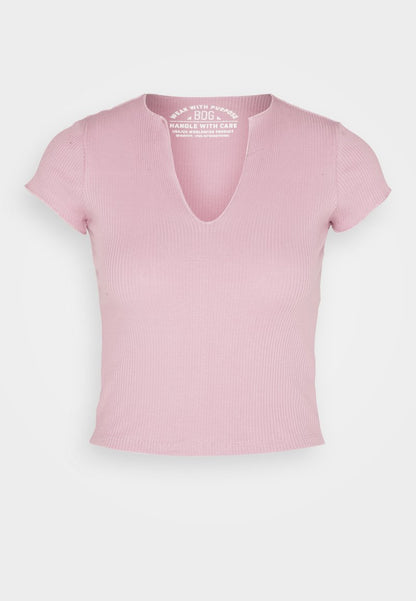 BDG Urban Outfitters NOLA NOTCH NECK - T-Shirt Basic - Pink