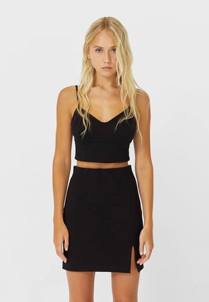 New Look PETITE STONE LEATHER LOOK - A-Linien-Rock - Stone