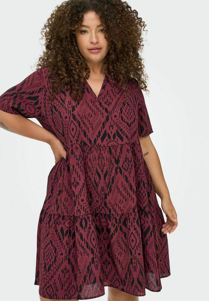 ONLY CARMAKOMA CURVY 2/4 ARM - Freizeitkleid - Windsor Wine