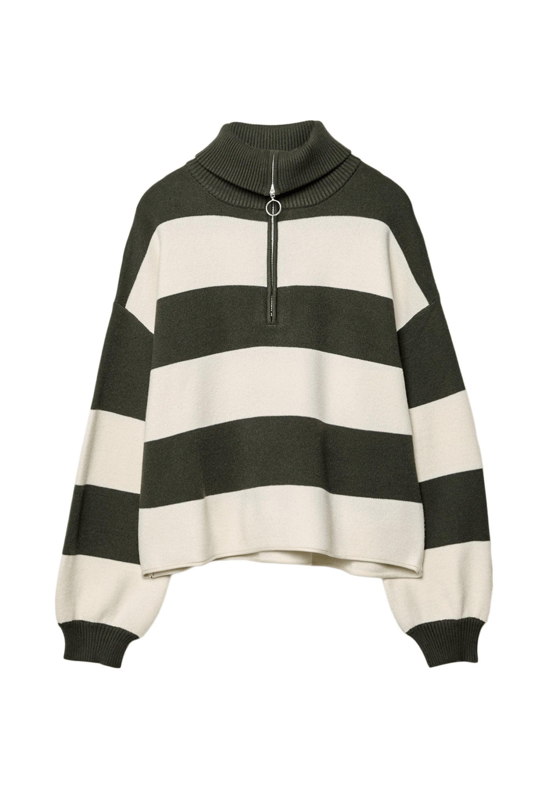 Stradivarius WITH ZIP - Jumper - Green