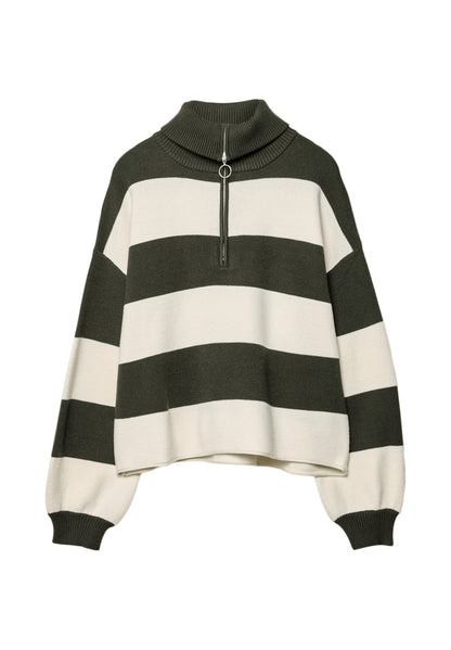Stradivarius WITH ZIP - Jumper - Green