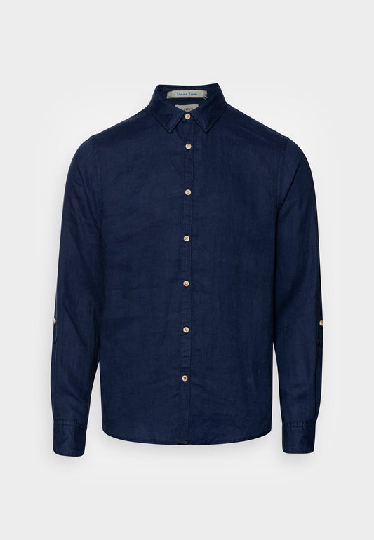 Scotch & Soda REGULAR FIT SHIRT WITH SLEEVE ROLL UP - Hemd - Marine