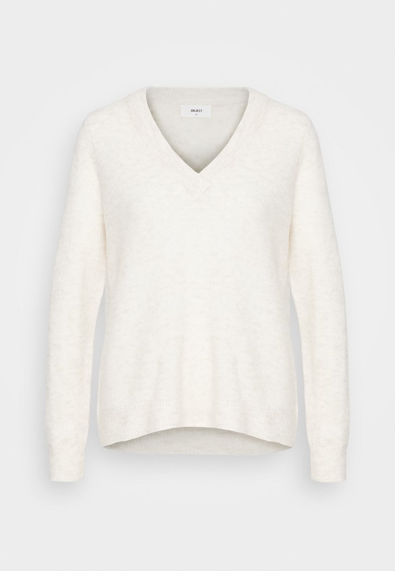 Object OBJELLIE V NECK - Strickpullover - Sandshell