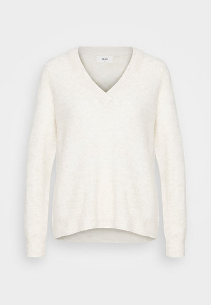 Object OBJELLIE V NECK - Strickpullover - Sandshell
