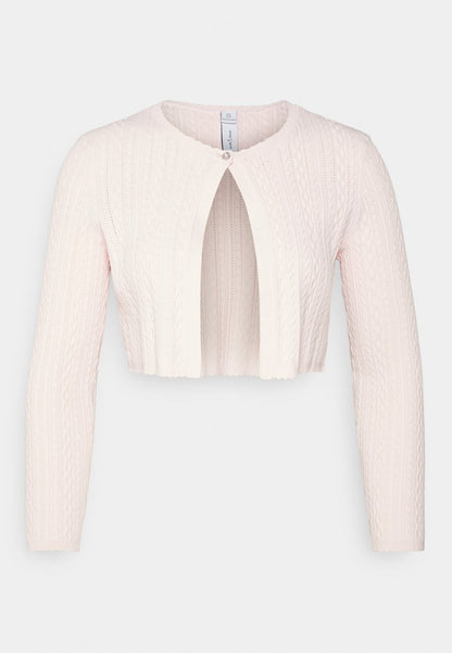 Needle & Thread TEXTURED KNIT CROP - Strickjacke - Pink