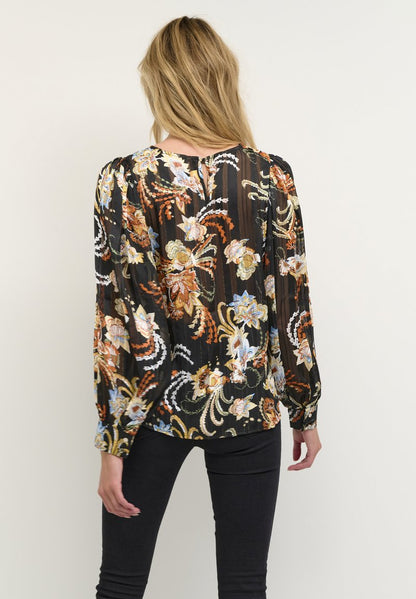 Kaffe KASIMI - Bluse - Black Red Multi Flower
